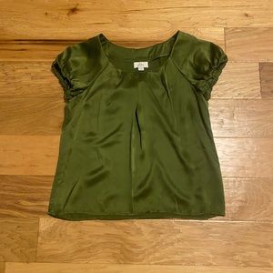 Ann Taylor Loft olive green blouse size small